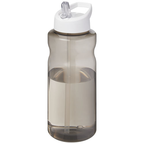 Gourde sport personnalisée 1L Ocean Plastic H2O Active® Charbon et Blanc